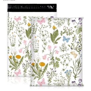10Pk 10x13 Vintage Wildflowers & Butterflies Poly Mailers